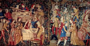 Høsten. Gobelin fra Holland, begyndelsen af det 16. århundrede. Mål: 2,46 x 4,95 m. Paris, Musee De Cluny