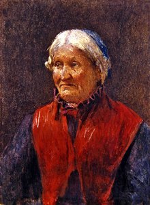 En ældre kvinde (pastel på papir) af School Newlyn