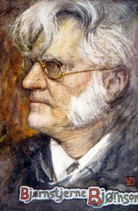 Bjørnstjerne Martinius Bjørnson (colout litho) af School Norwegian
