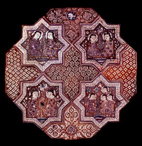 Persisk kunst: fragment af et vægfajancepanel, fra Damghan. Washington. Kunstmuseum af School Persian