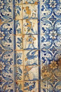 Panel, der viser jagtscener, Tarouca, Portugal (keramiske fliser)