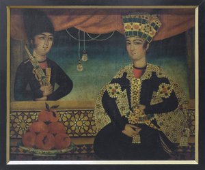 En Qajar-prins, muligvis af Mohammad Sadgeh (olie på lærred)