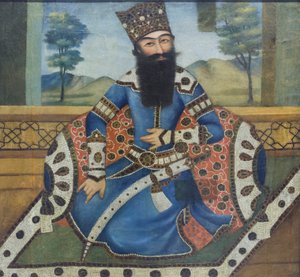 Portræt af Fath Ali shah, ukendt kunstner (olie på lærred)