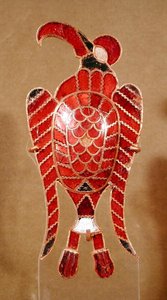 Ørn, fra Treasure of Apahida II, migrationsperiode, 5.-6. århundrede (guld og granat) af School Romanian