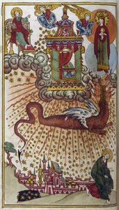 Johannes Apokalypse, ca. 1750 (miniature) af School Russian