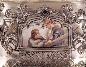 En Plein emaljeret plaque fra russisk sølv i midten, slutningen af det 19. århundrede (sølv og emalje) af School Russian