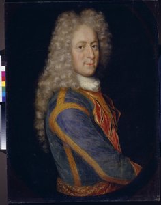 Portræt af marskal Ivan Yurievich Trubetskoy (1667-1750) (Portræt af Ivan Yurievich Trubetskoy). Anonym maleri, olie på lærred af School Russian