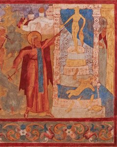 Den hellige Abraham af Rostov (mort i 1074 eller 1077) detruit les iidoles de Veles - Abraham af Rostov ødelægger Veles