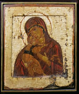 Vladimirs Guds Moder, russisk ikon, Pskov Skole, slutningen af det 15. århundrede (tempera på panel) af School Russian