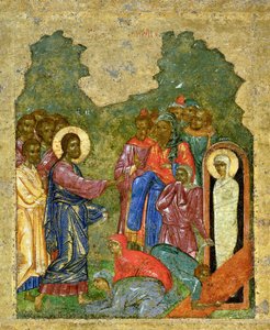 The Raising of Lazarus, Novgorod School af School Russian