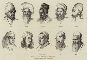 Typer af asiatiske folk (gravering) af School Russian