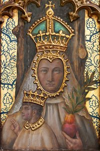 Eremitagen (Eremitagen af Nuestra Señora de La Plaza). Interiør. Alteret. Detalje. Alter (maleri) af School Spanish