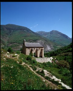 Udsigt over kapellet St Pelegrin, Arties (fotografi) af School Spanish