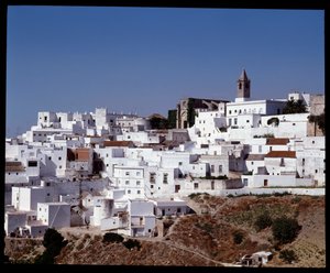 Udsigt over Vejer de la Frontera, Andalusien Spanien af School Spanish