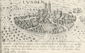Byen Lund, Sverige (radering) af School Swedish