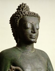 Stående Buddha, fra Buriram (bronze) (detalje)