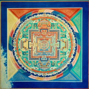 Mandal de Sarvid Vairochana Loft af Potala Palace i Lhasa. Tibet