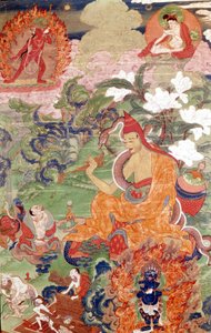 Tryllekunstneren Abhayakava fra Bengalen, Tibetan Thai-Ka, Musée Guimet, Paris af School Tibetan