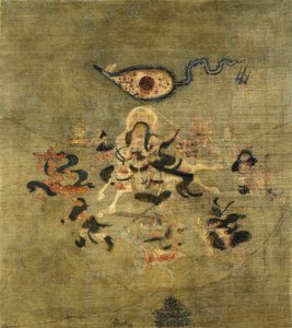 Tibetansk kultur: Vaisravana Bishamonten, Nordens vogter. Tempera på silke, størrelse: 61,5x55