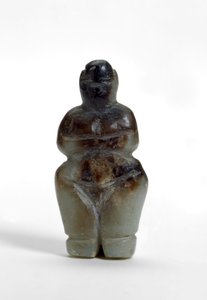 Figur af stående kvinde fra Cukurdent, Tyrkiet (marmor)