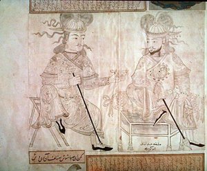 To mænd i samtale, fra album 2162 (pen og blæk på papir)