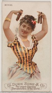 Bones, fra Musical Instruments-serien N82 til Duke-cigaretter, 1888., 1888. af Schumacher and Ettlinger