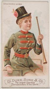 Coaching Horn, fra Musical Instruments-serien N82 til Duke brand cigaretter, 1888., 1888. af Schumacher and Ettlinger