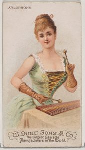 Xylofon, fra Musical Instruments-serien N82 til Duke-cigaretter, 1888., 1888. af Schumacher and Ettlinger