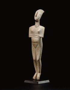 Kykladisk tilbagelænet kvindeskikkelse, navnestykke af Schuster-mesteren, Early Cycladic II, ca. 2400 f.Kr. af Schuster Master
