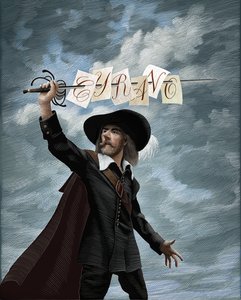 Cyrano De Bergerac, 2020 (scratchboard, farvelagt digitalt) af Scott McKowen