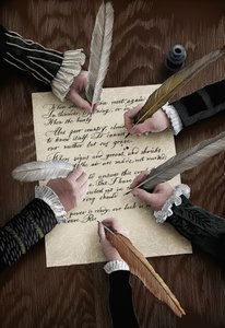 Equivocation, 2015 (scratchboard, farvelagt digitalt) af Scott McKowen