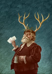 Falstaff, 2015 (scratchboard, farvelagt digitalt) af Scott McKowen
