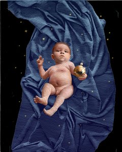Immanuel, 2024 (scratchboard, farvelagt digitalt) af Scott McKowen