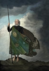 Prospero, 2014 (scratchboard, farvelagt digitalt)