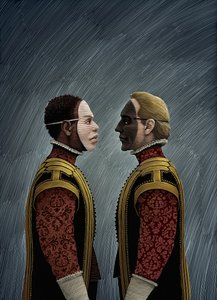 Red Velvet, 2016 (scratchboard, farvelagt digitalt) af Scott McKowen