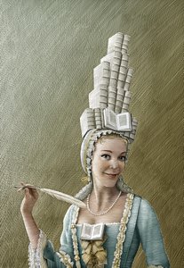 The Learned Ladies, 2014 (scratchboard, farvelagt digitalt)