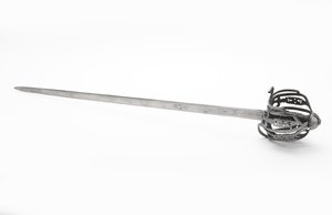Bredt sværd med kurvegreb, ca. 1745 (stål) af Scottish School