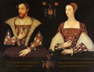 Kopi af det originale dobbeltportræt af Marie de Guise (1515-60) og King James V (1512-42) bestilt af Lord Bute, 1895