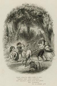 Scene fra Ode on Solitude, af Alexander Pope (gravering)