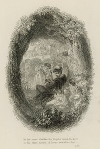 Scene fra Windsor Forest, af Alexander Pope (gravering) af Scottish School