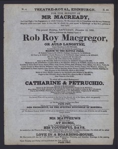 Teaterprogram for Theatre Royal, Edinburgh af Scottish School