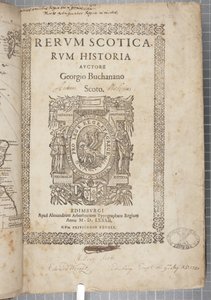 Titelbladet til Rerum Scoticarum Historia af George Buchanan af Scottish School