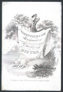 Valentine & Søn, gravører og træstempelkuttere, handelskort af Scottish School