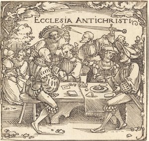 Antikrists kirke af Sebald Beham