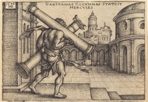 Hercules bærer Gazas søjler af Sebald Beham