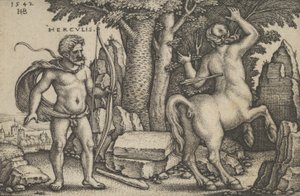 Hercules Killing Nessus, fra The Labors of Hercules, 1542. af Sebald Beham