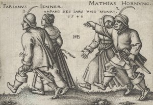 januar og februar, fra bondegildet eller de tolv måneder, 1546. af Sebald Beham