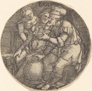 Lot og hans døtre af Sebald Beham