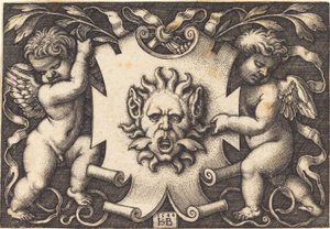 Maske holdt af Two Genii af Sebald Beham