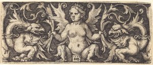Ornament med kvindelig dæmon af Sebald Beham